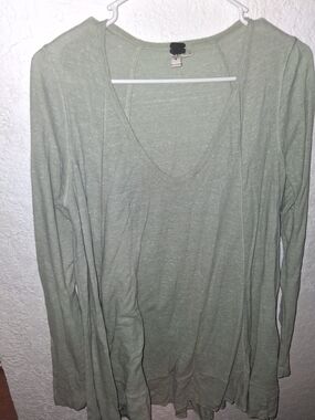 We The Free Light Sage Green Long Sleeve Scoop Top